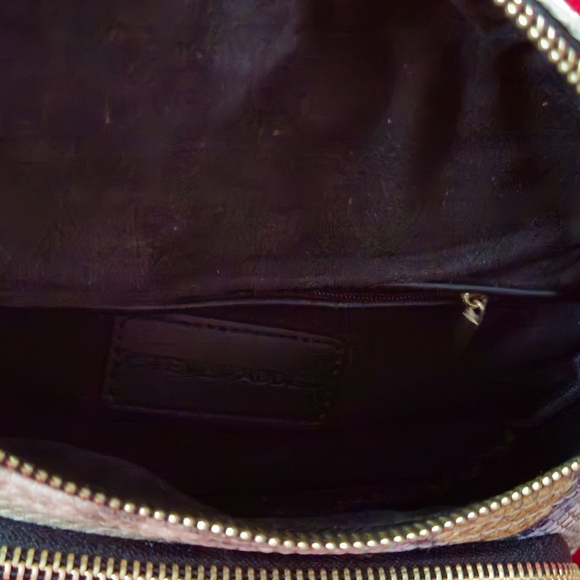 Steve Madden Snakeskin Print Crossbody & Waist Bag with Gold and Blue Accents - Picture 7 of 11